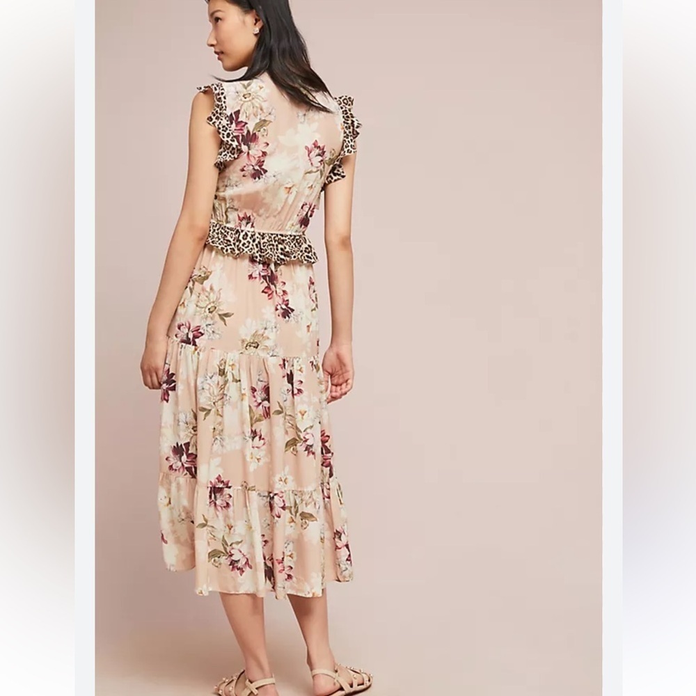 Kachel Anthropologie sedona sunrise silk floral animal print midi/maxi dress 14 - Picture 4 of 12